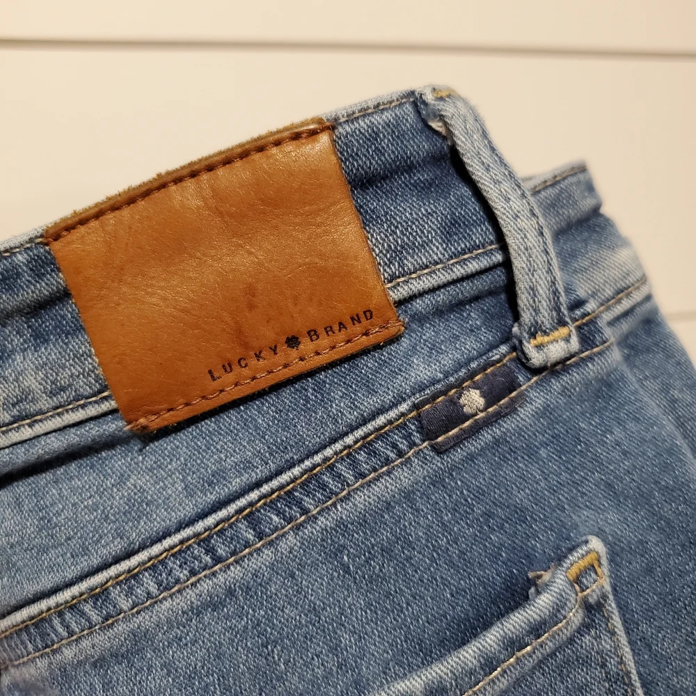 Lucky brand 8 high rise denim distressed jeans stretch pants bridgette skinny - Picture 8 of 15